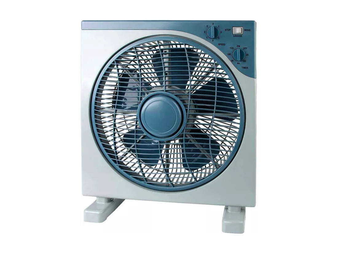 Ventilateur de Table Ø30cm 50W 3 Vitesses Gris/Bleu Boitier Thinia Home