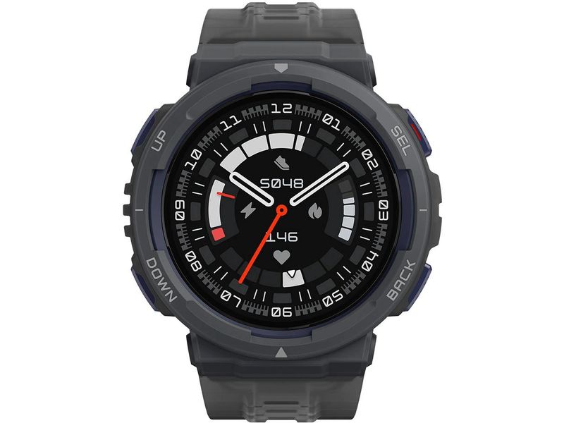 Amazfit Smartwatch Active Edge Midnight Pulse Robuste-Smartwatch mit 24 Tage Akkulaufzeit