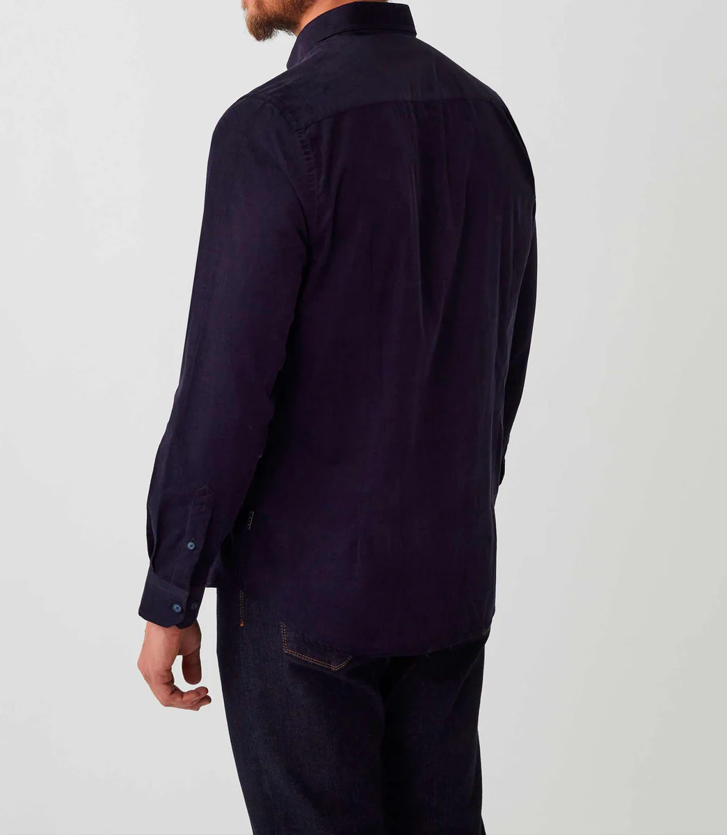Chemise casual velours marine 