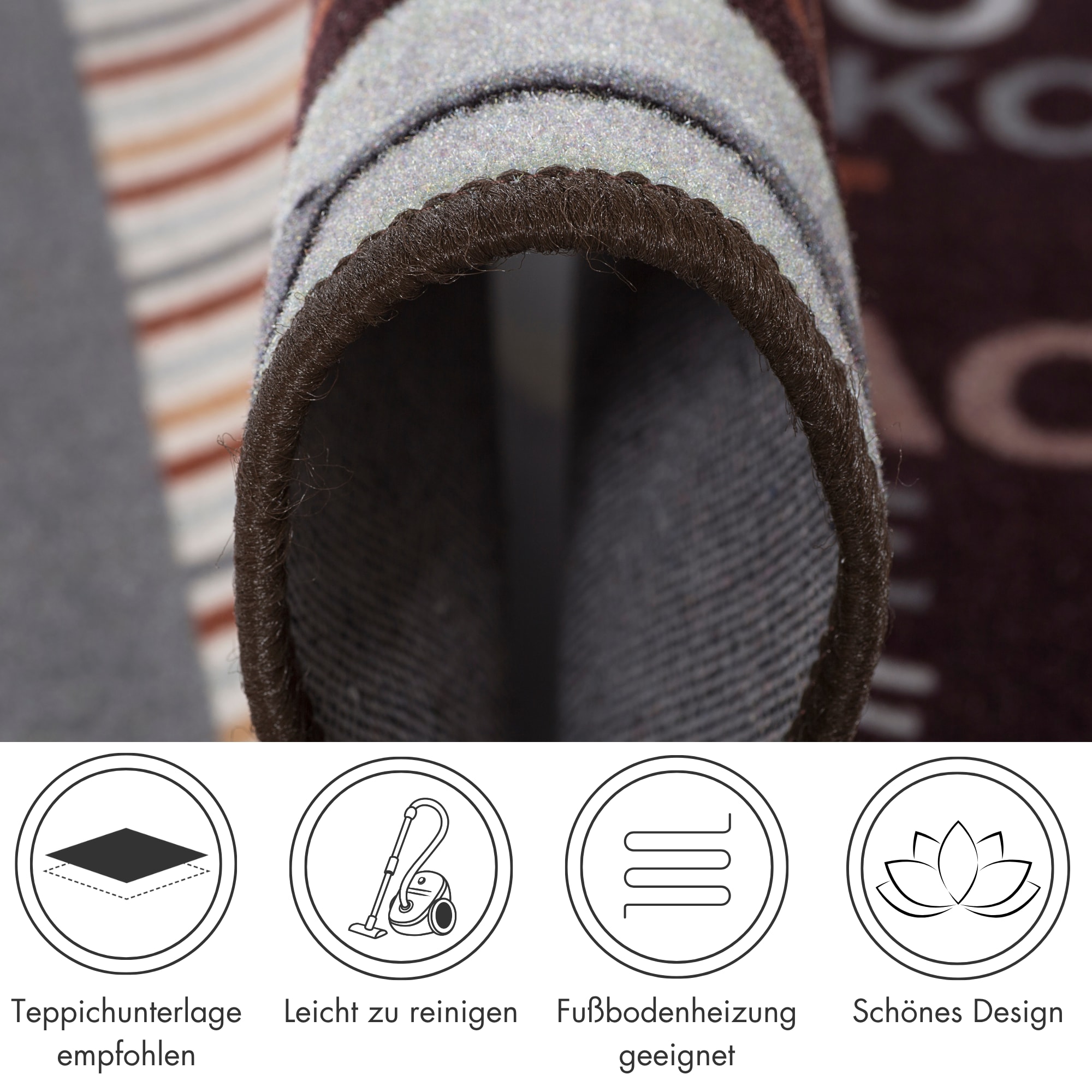 Andiamo Küchenläufer »Cafe Creme« rechteckig 4 mm Höhe Motiv Kaffee, mit Schriftzug, Grösse 50x150 cm, Küche