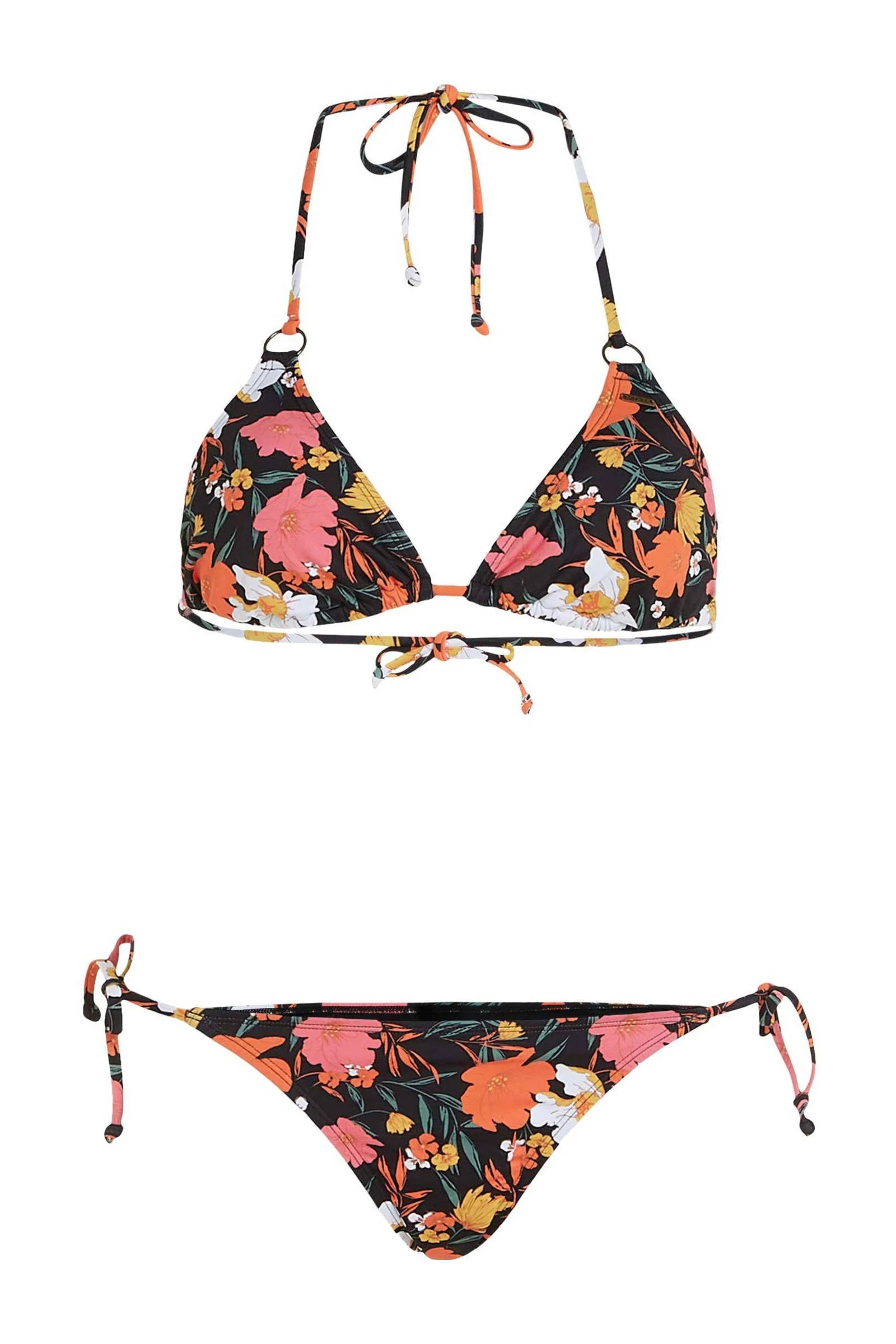 O'Neill voorgevormde triangel bikini Capri Bondey zwart/oranje/roze