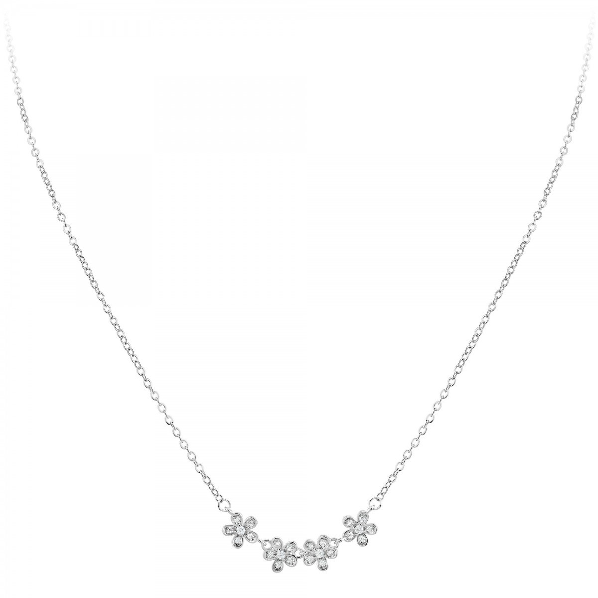 Collier fleurs SC Crystal orné de zirconium