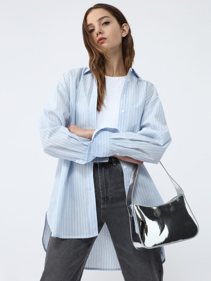 Camisa de manga comprida oversized - Listrada