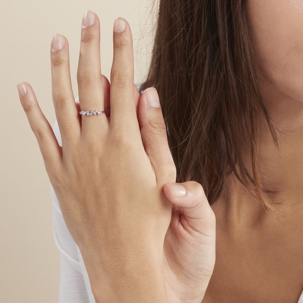 Bague Adonia Argent Blanc Oxyde De Zirconium Bleu