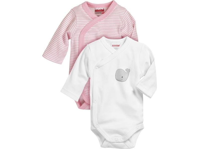 Playshoes Langarm-Wickelbody 2er Set Rosa Gr. 56 Wickel-Body 2er Pack Walmotiv