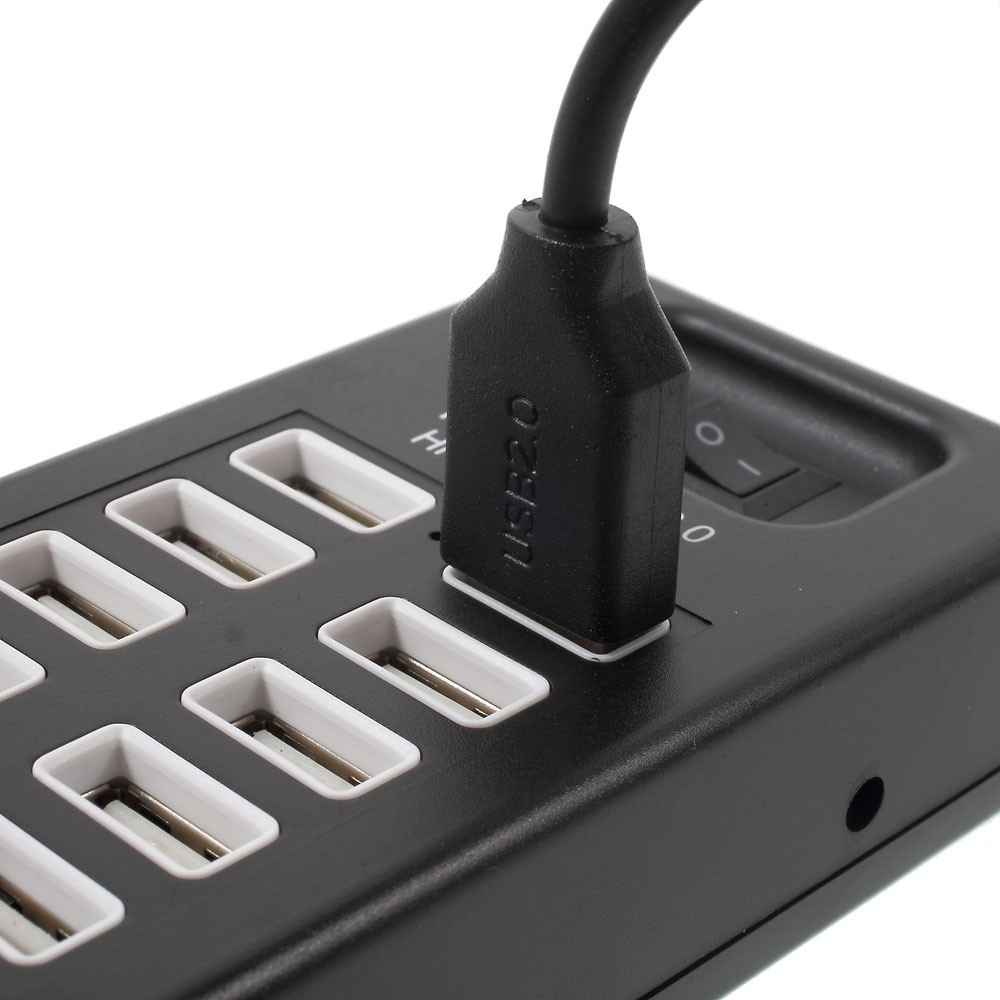 (1m) 10-fach USB 2.0 Multiport Adapter Hub - Schwarz