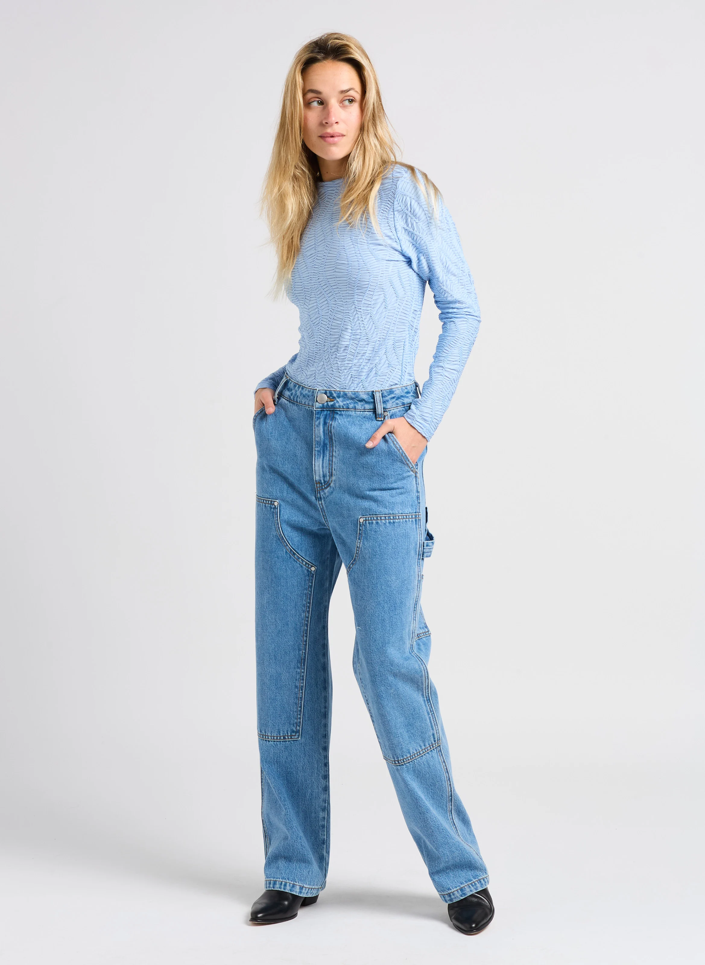 ROCA - Jean droit en coton | Bleu