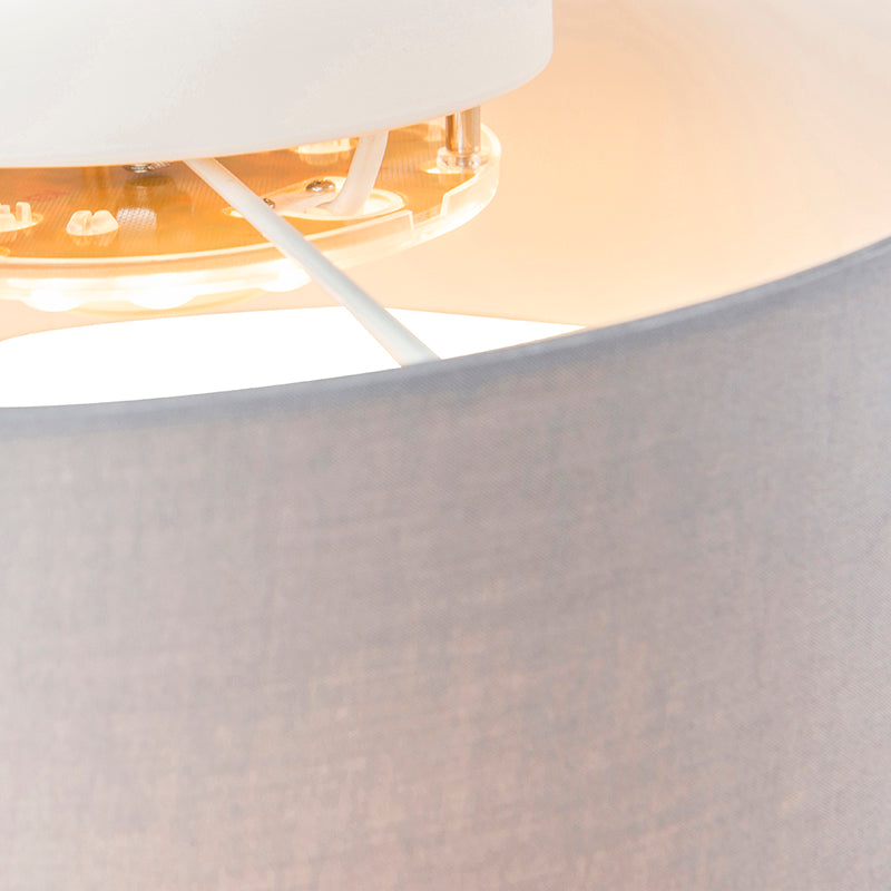 QAZQA Plafondlamp grijs 30 cm incl. LED - Drum LED
