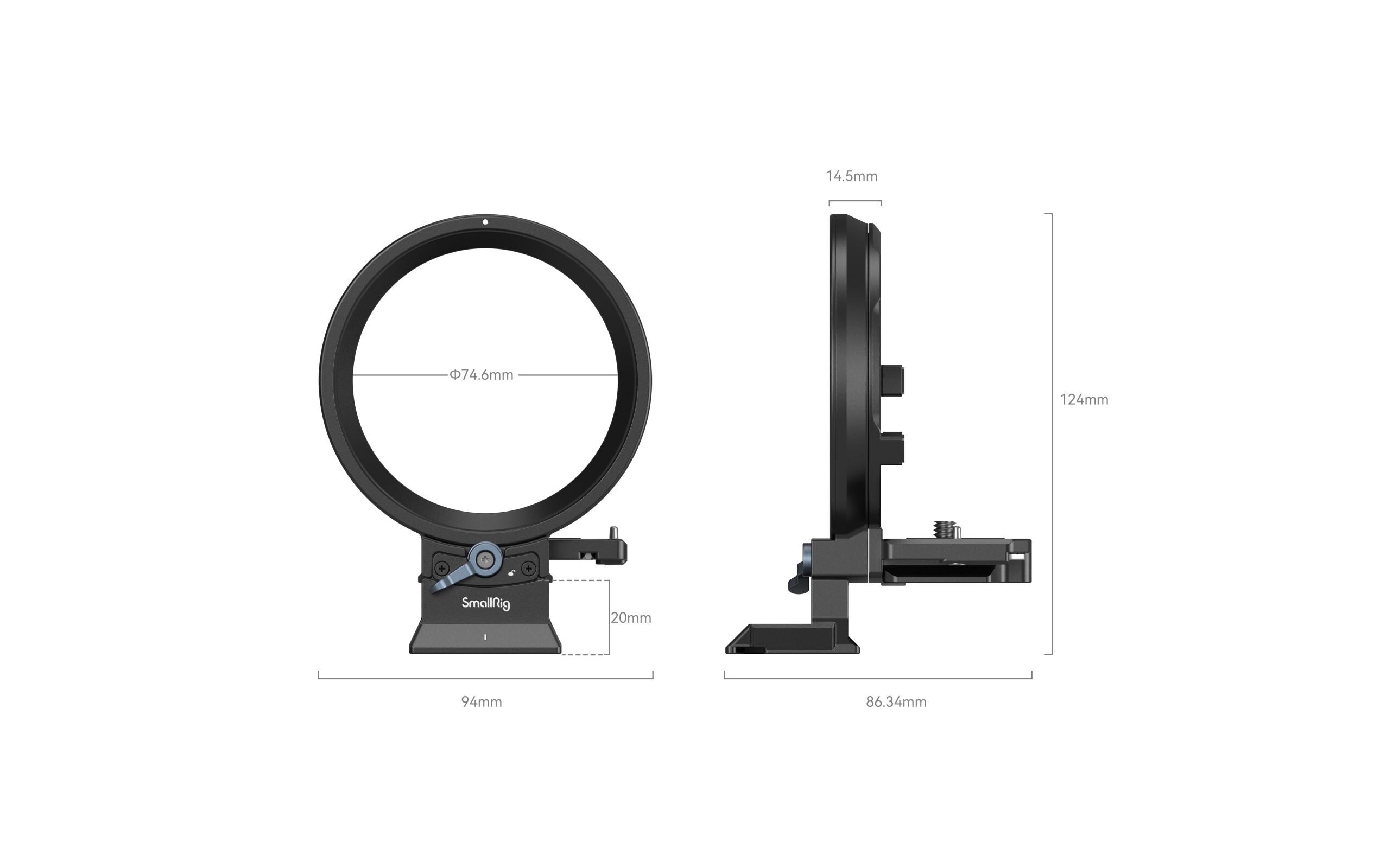 Montageplatte Canon EOS R Series Kit DrehbarDrehbare Montageplatte für schnellen Wechsel zwischen horizontalem und vertikalem Modus