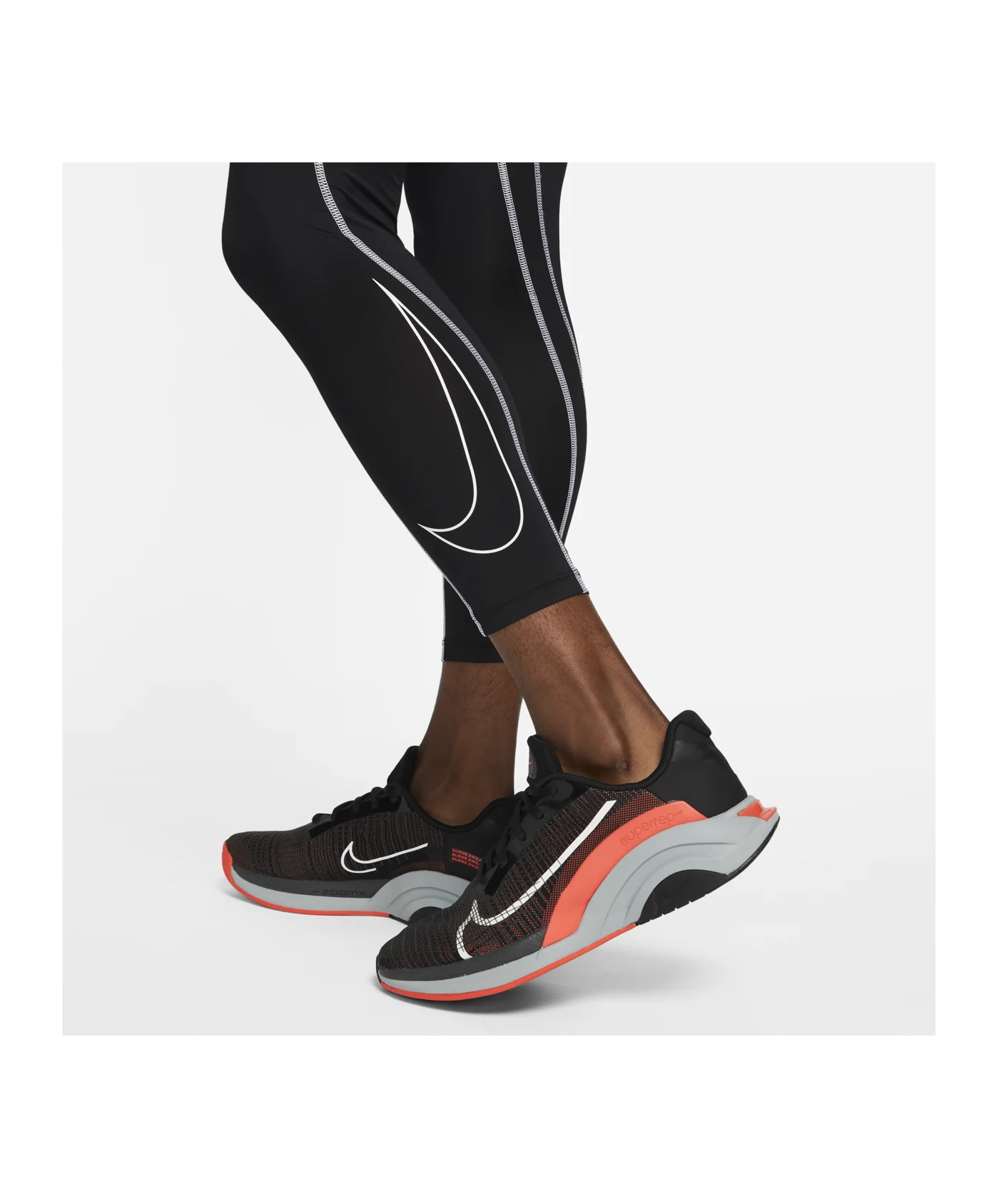 Nike Pro Dri-FIT 3/4 Tight Schwarz Weiss F011