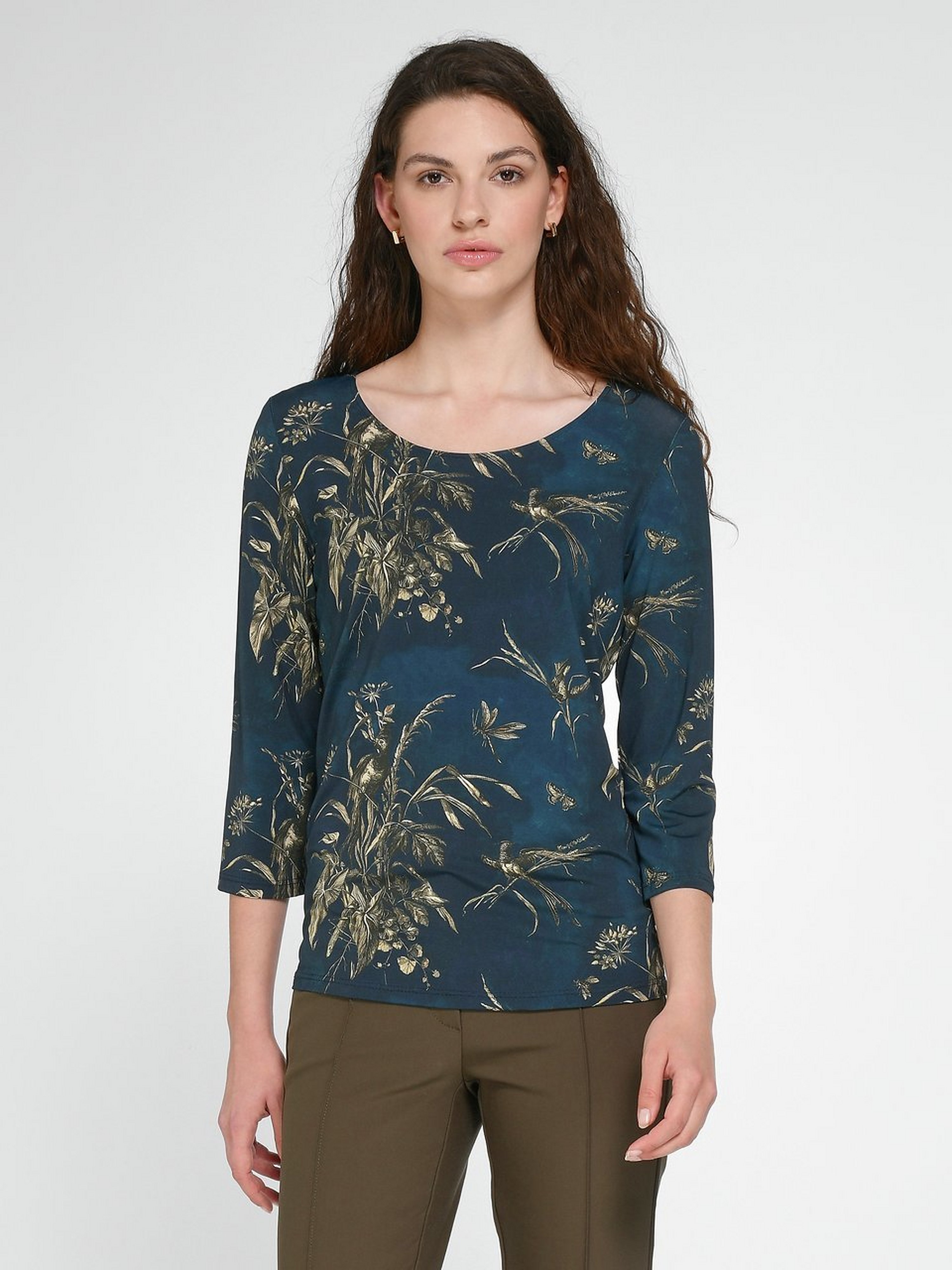 Rundhals-Shirt mit 3/4-Arm