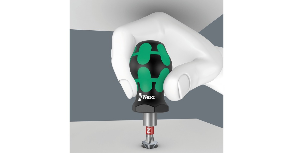 WeraKraftform Kompakt Stubby 1, 19-delig bitset  (Zwart/groen)
