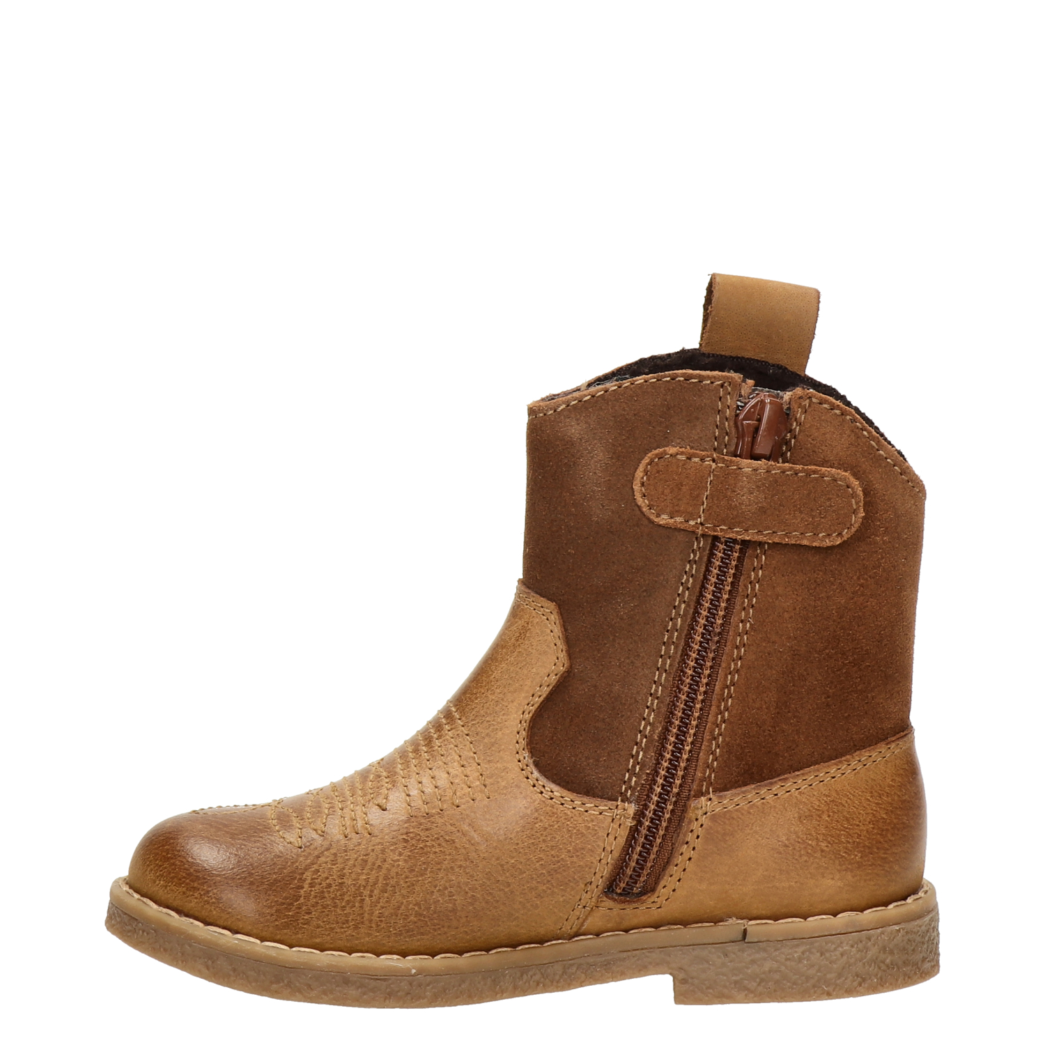meisjes enkellaarsje Nelson Kids Cognac