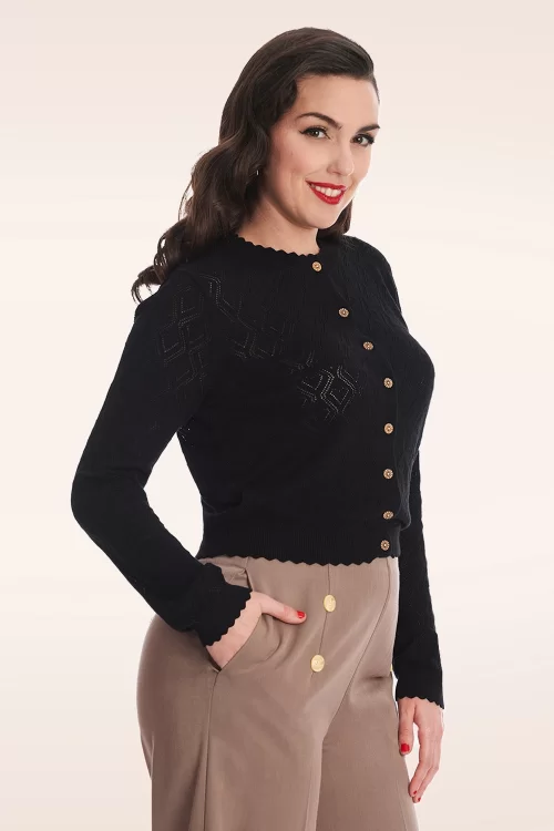 Banned Retro Hearts charm vest in zwart