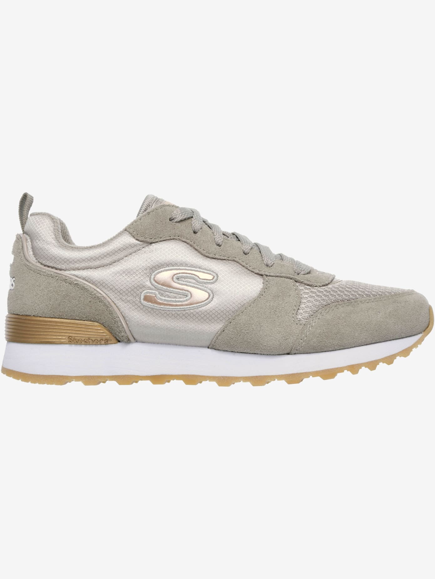 Baskets sneakers hybrides skechers en cuir velours doux, textile et synthétique