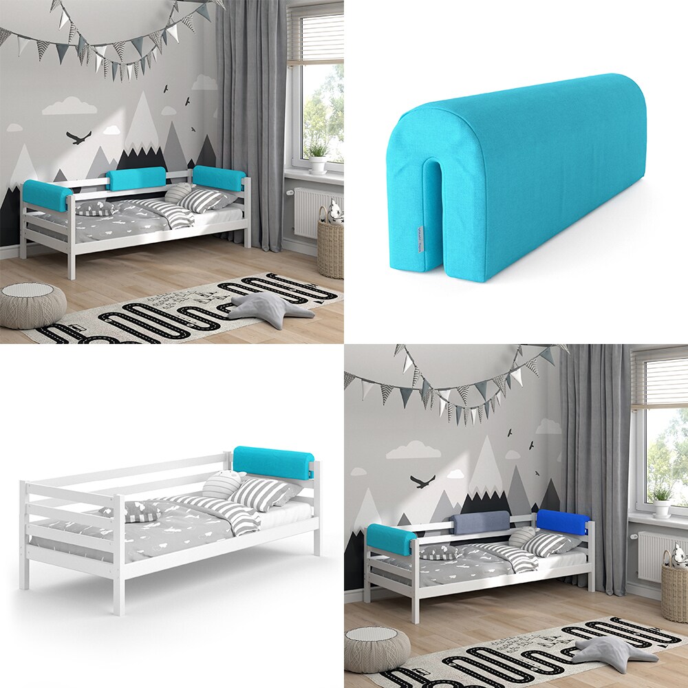 Vitalispa Bettkantenschutz Bettumrandung Kinderbett Kantenschutz türkis Babybett