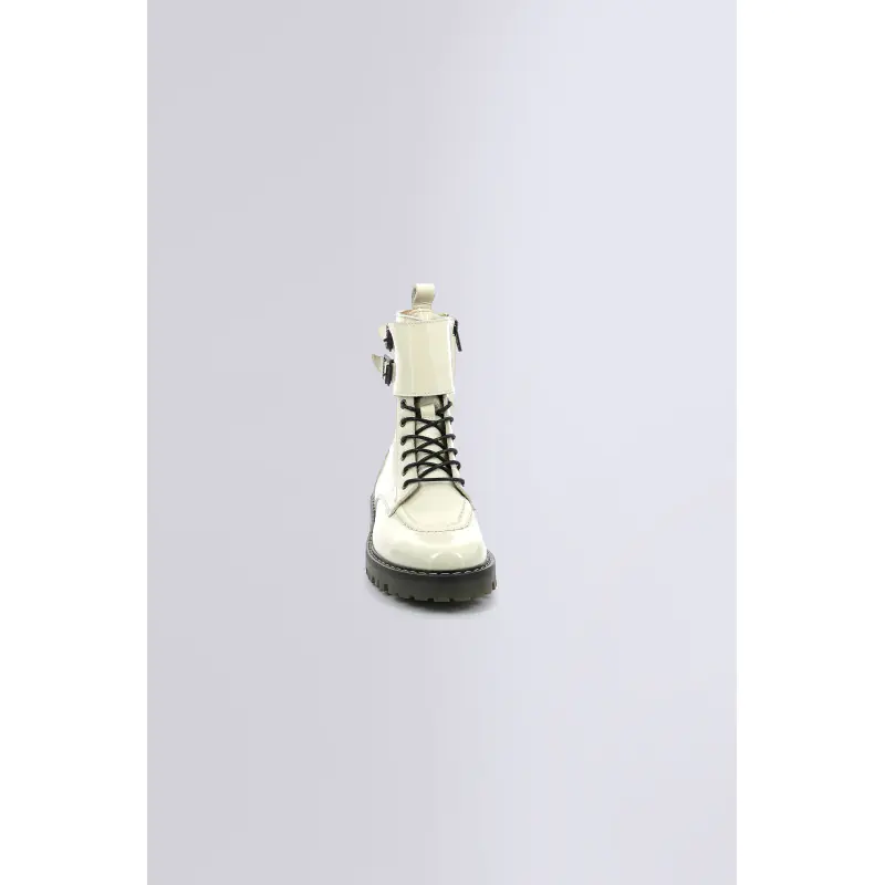 DECKRANGER BLANC CASSE VERNIS BOTTINES Cuir Femme