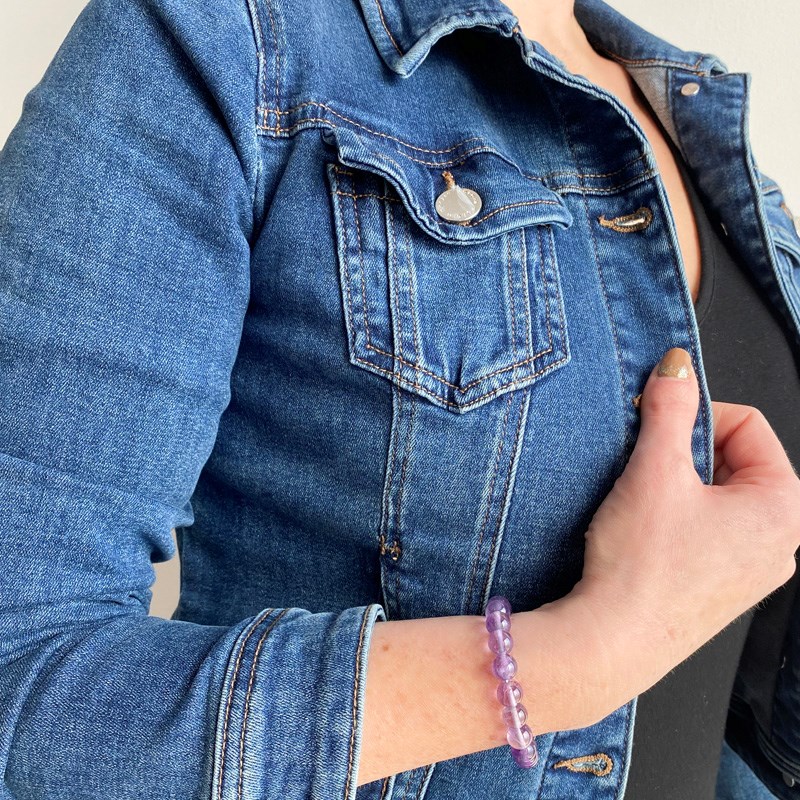 Bracelet extensible avec perles Améthyste Light