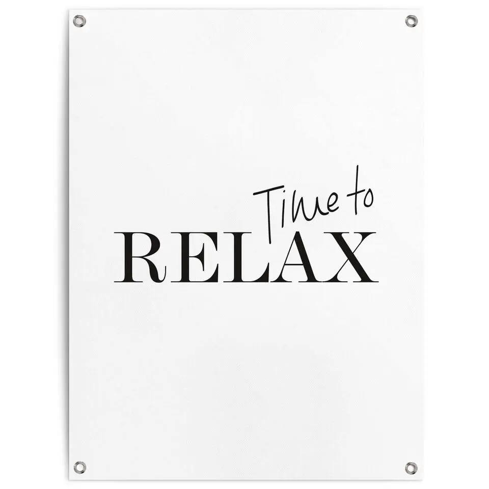 Tuinposter Time to Relax - 80x60cm - Zwart-Wit