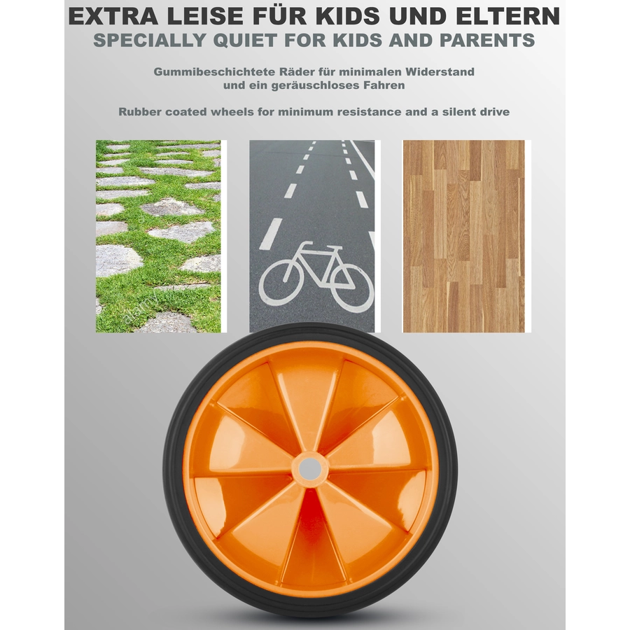PROMETHEUS BICYCLES® Sützräder Universell für 12 bis 18 Zoll Orange