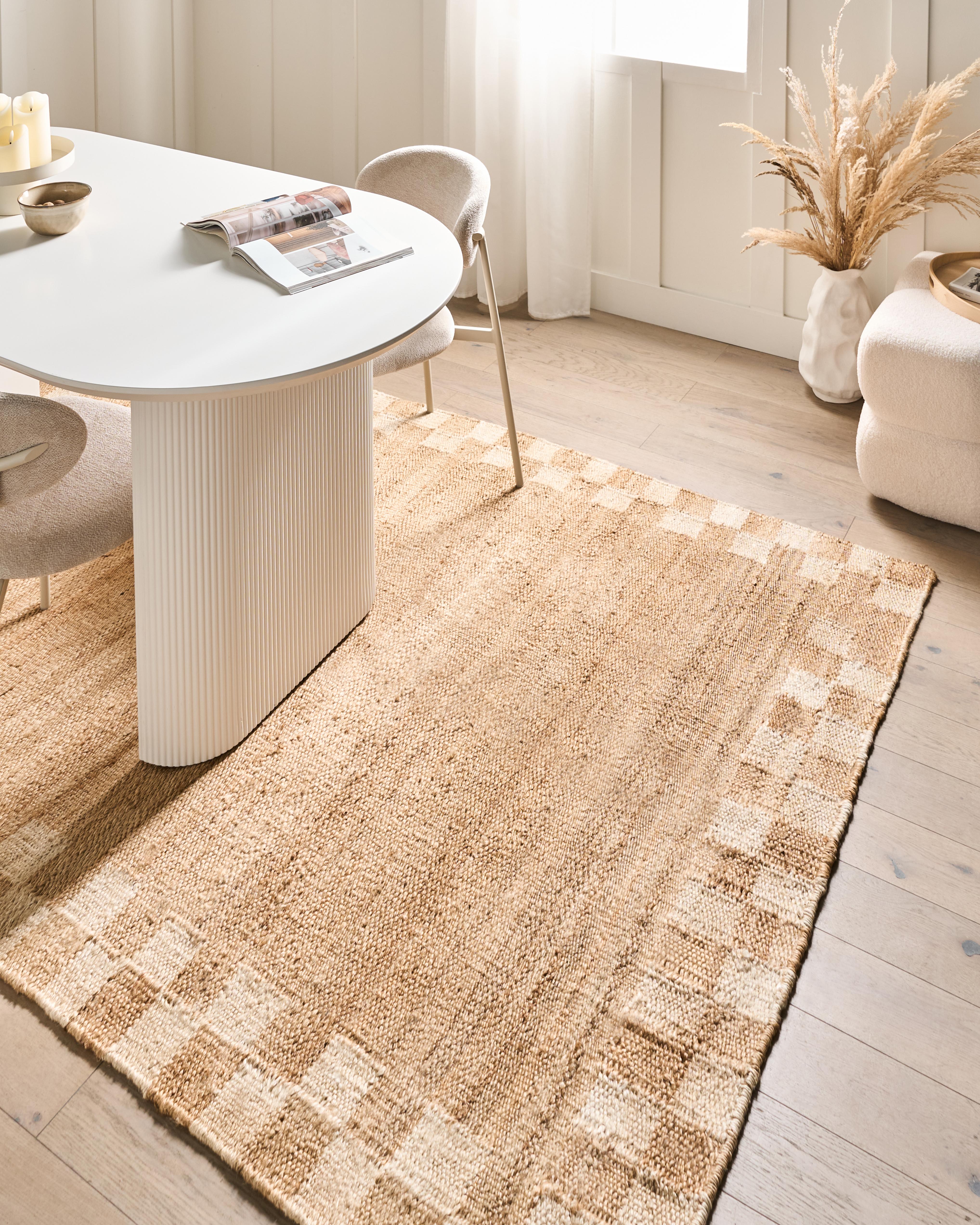 Vloerkleed BEED Lichtbeige 160 x 230 cm Jute