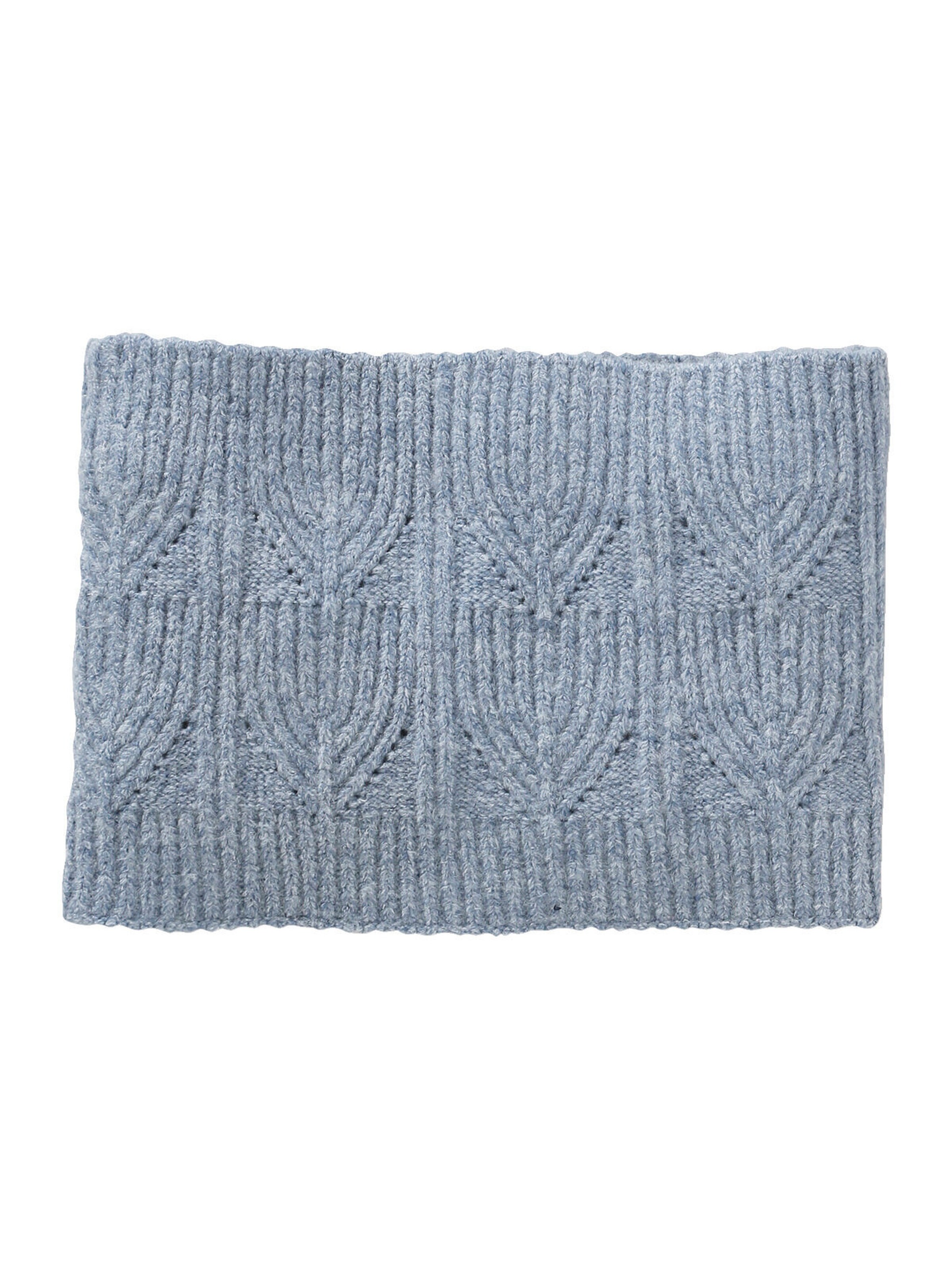 Vertbaudet Mädchen Strick-Set: Mütze, Rundschal & Handschuhe, Zopfmuster graublau