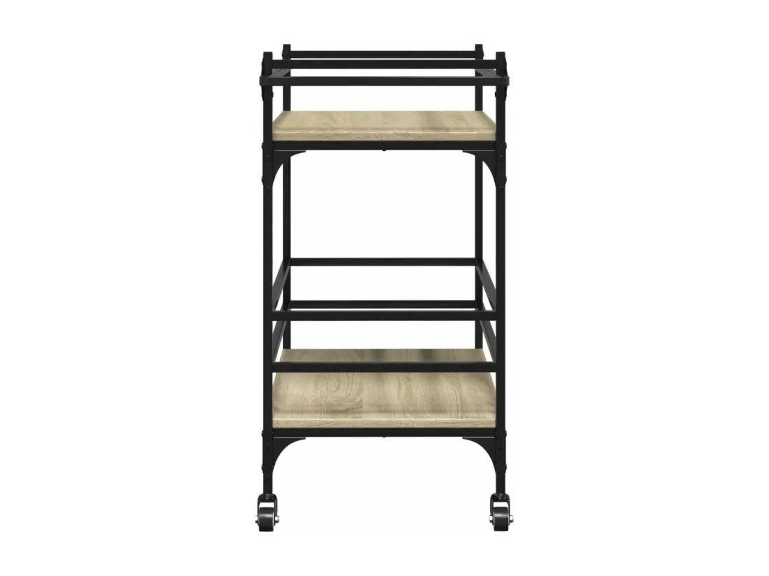Chariot de cuisine chêne sonoma 82x40x78,5 cm bois d'ingénierie