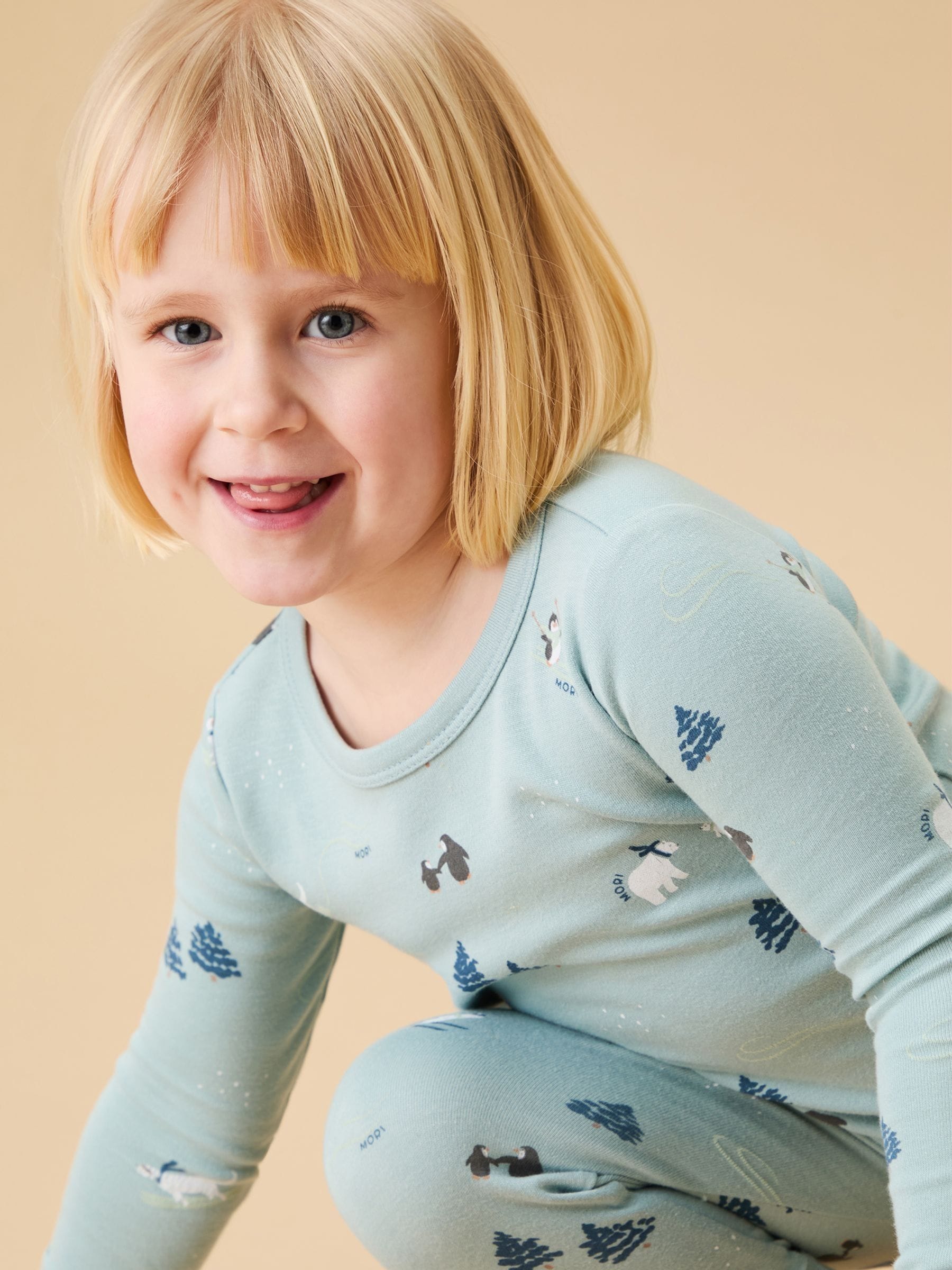 Blue Ski Print - MORI Supersoft 2 Piece Pyjama Set