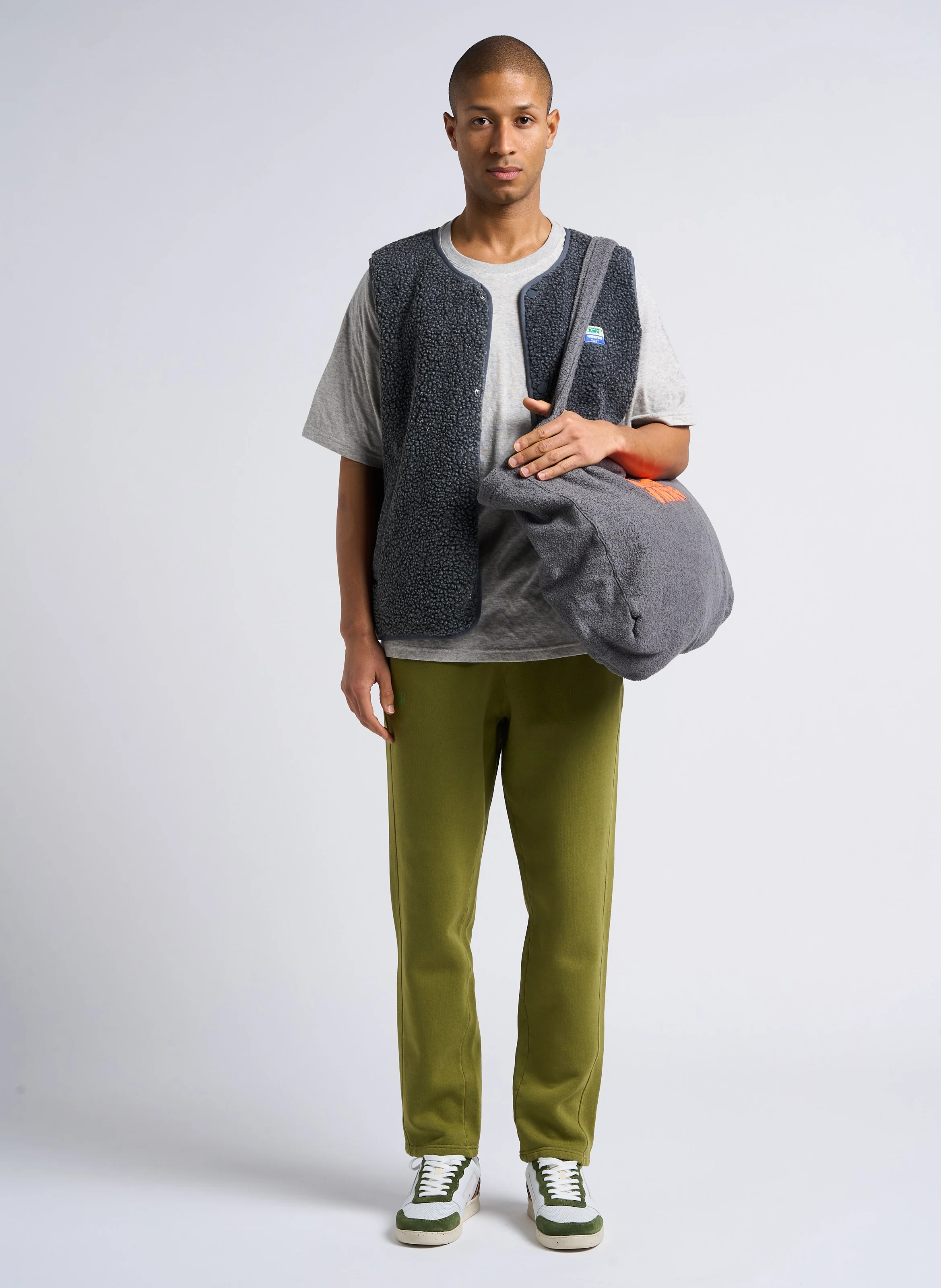 HOKTOWN - Veste col rond en sherpa| Gris