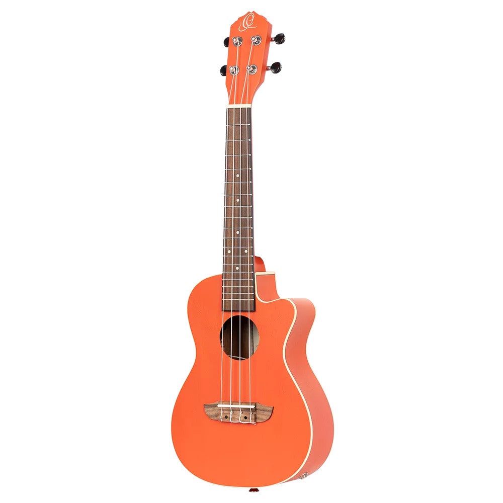 Ortega RUPUKI-CE Earth Series Concert Size Ukulele Pumpkin Orange elektrisch-akoestische concert ukelele