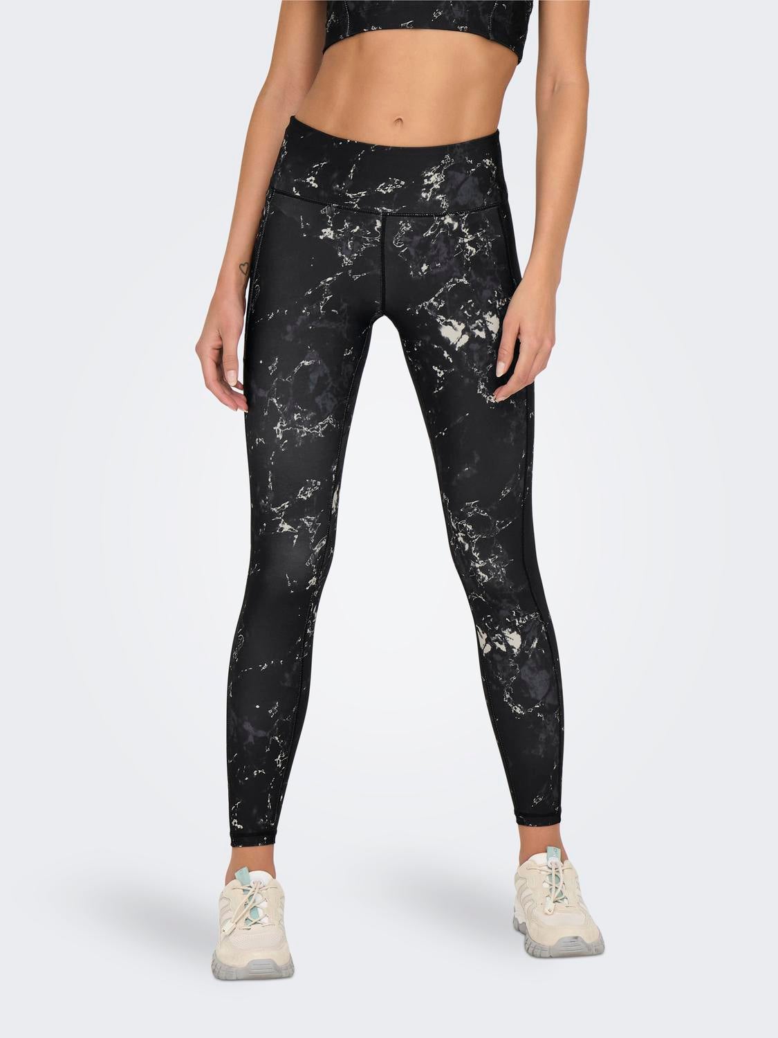 ONPRYA-2-SPACE Hohe Taille Enger Schnitt Sportleggings Black