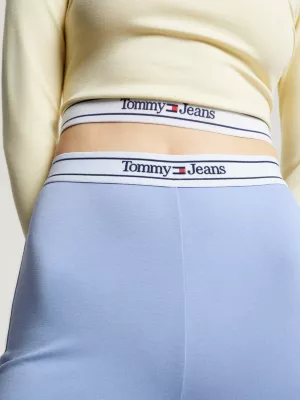 Calça legging flare de comprimento total com cós elástico e logo