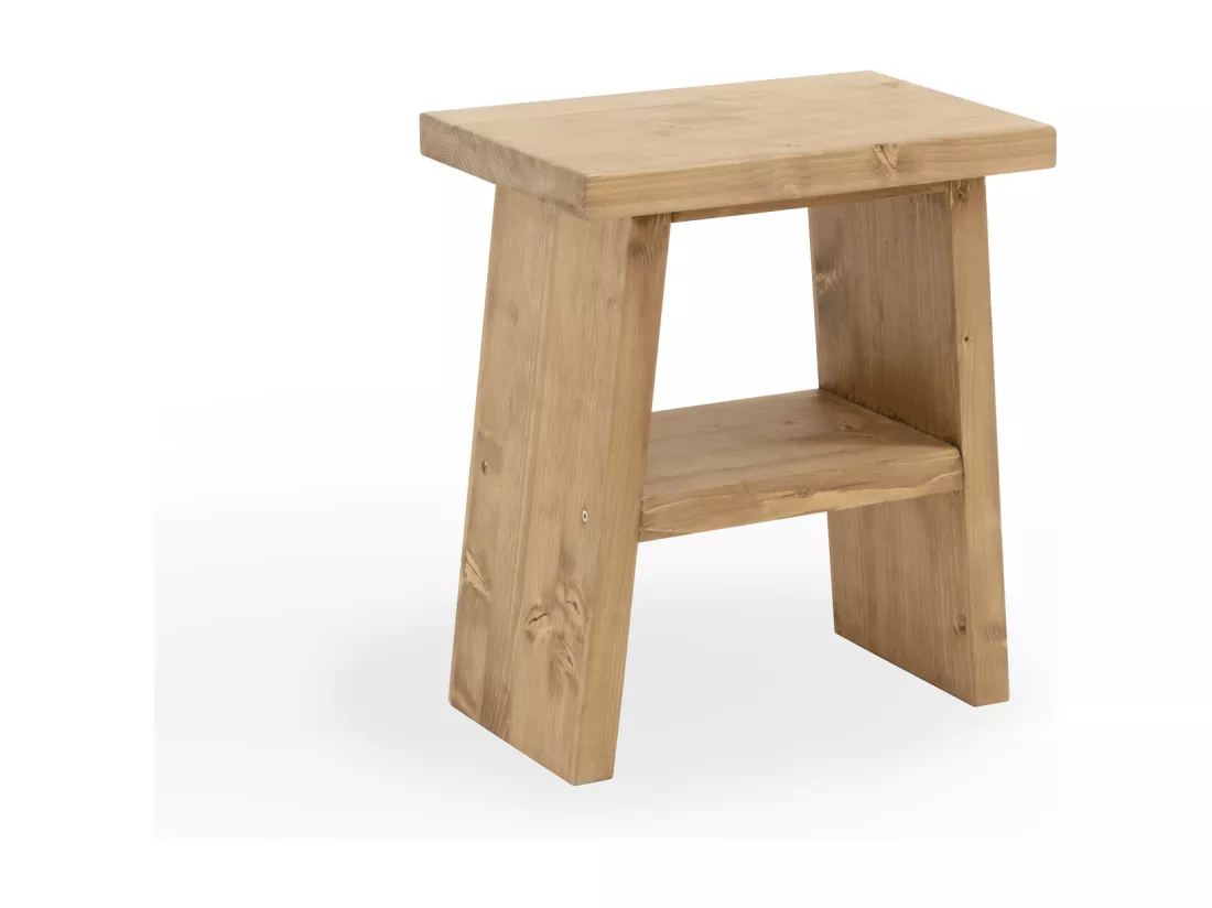 Table d'appoint en bois de pin vieilli 39x45cm - FRIDA - DECOWOOD