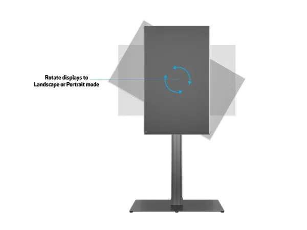 Multibrackets M Public Display Stand 180 HD Back to Back Black w. Floorbase - Stativ - for 2 LCD displays - aluminium, stål - sort - skærmstørrelse: 55