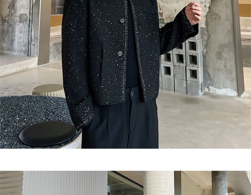 Adotuastic - Tweed-afwerking glitter-knoopjasje