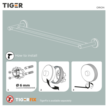 Tiger Orion Handdoekrek dubbel 60cm - Zwart