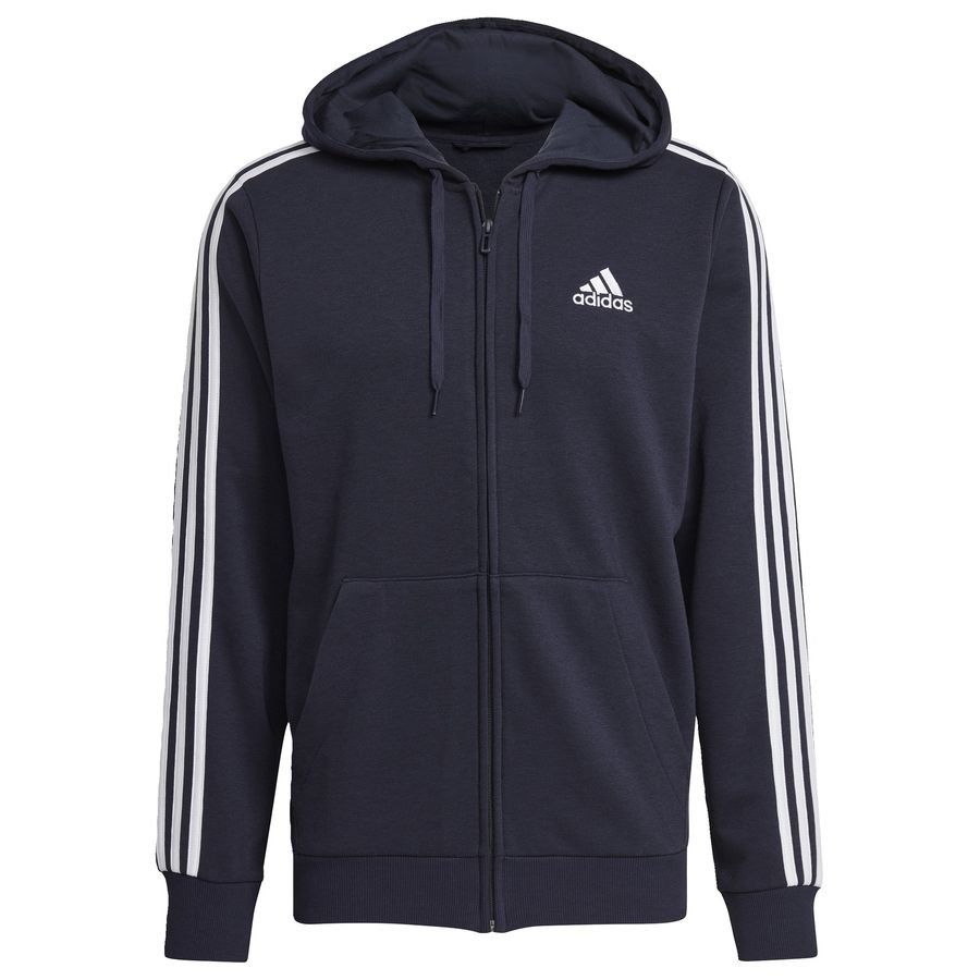 adidas Sweat à Capuche 3-Stripes Essentials - Bleu Marine/Blanc