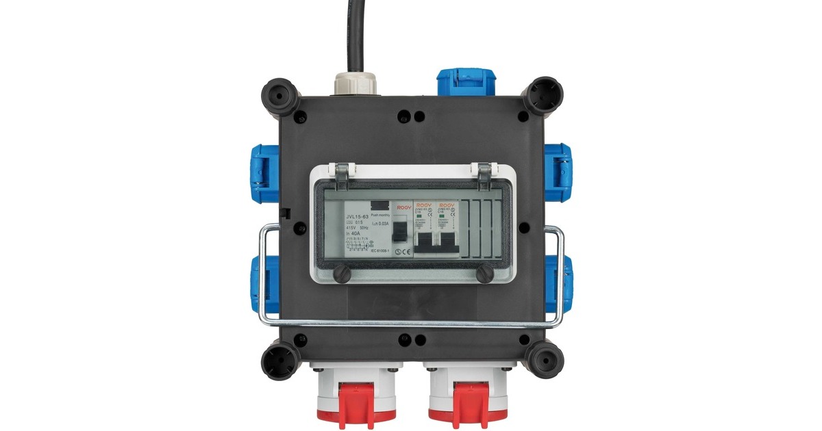 BrennenstuhlCompacte rubberen stroomverdeler BSV 3 FI/16 2 IP44 stekkerdoos  (Zwart, 2xCEE16A)