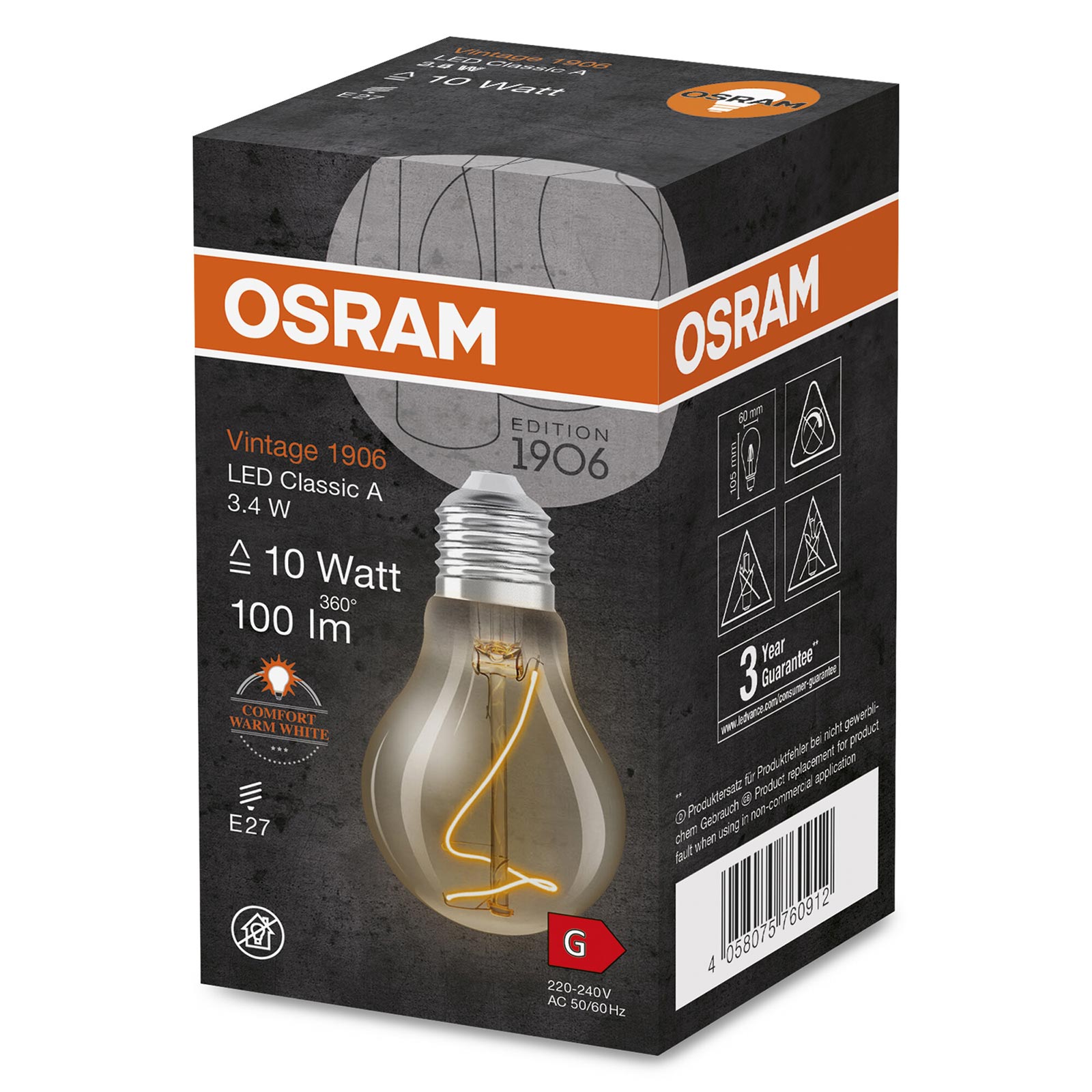 LED-Leuchtmittel 1906 CLA10 -Filament AGL - E27