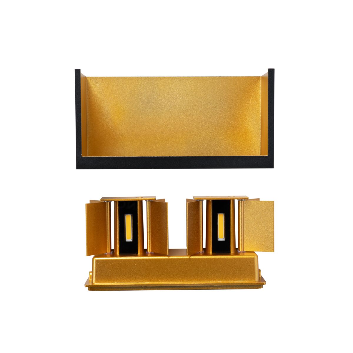 Buiten wandlamp zwart met goud incl. LED 4-lichts IP54 - Edwin
