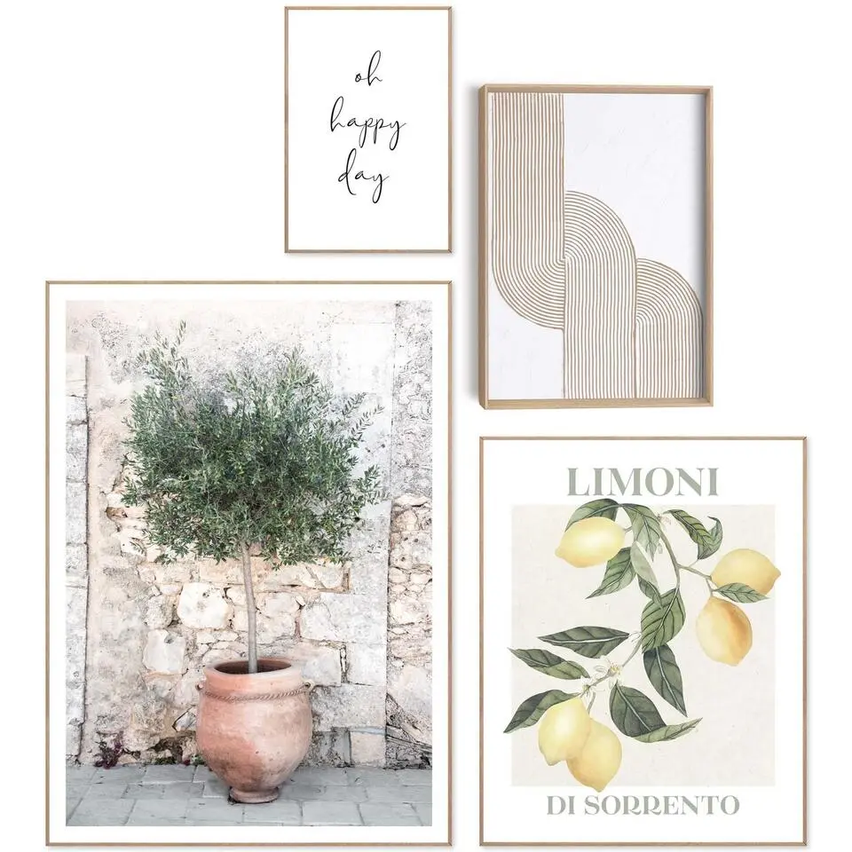 Set poster met lijst - Italiaanse sfeer