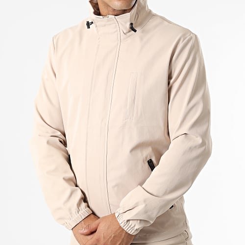 Ensemble Veste Zippée Et Pantalon Cargo AB326 Beige Foncé