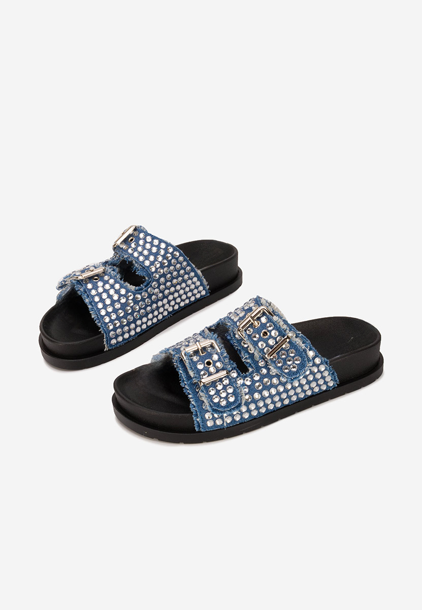 Pantoufles denim Cu talpa inalta Anamia V2