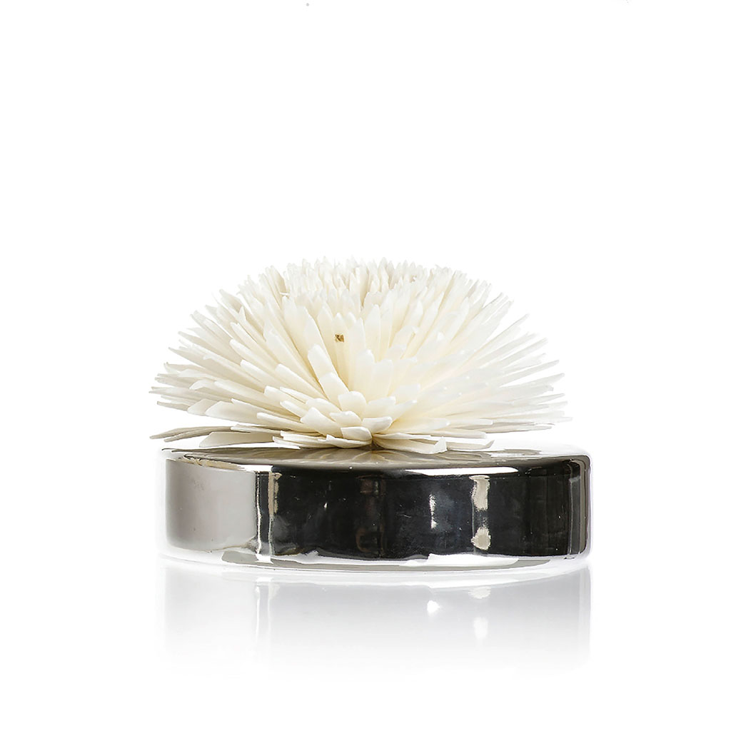Contenant rond céramique pour fleur argenté 200ml - GOA