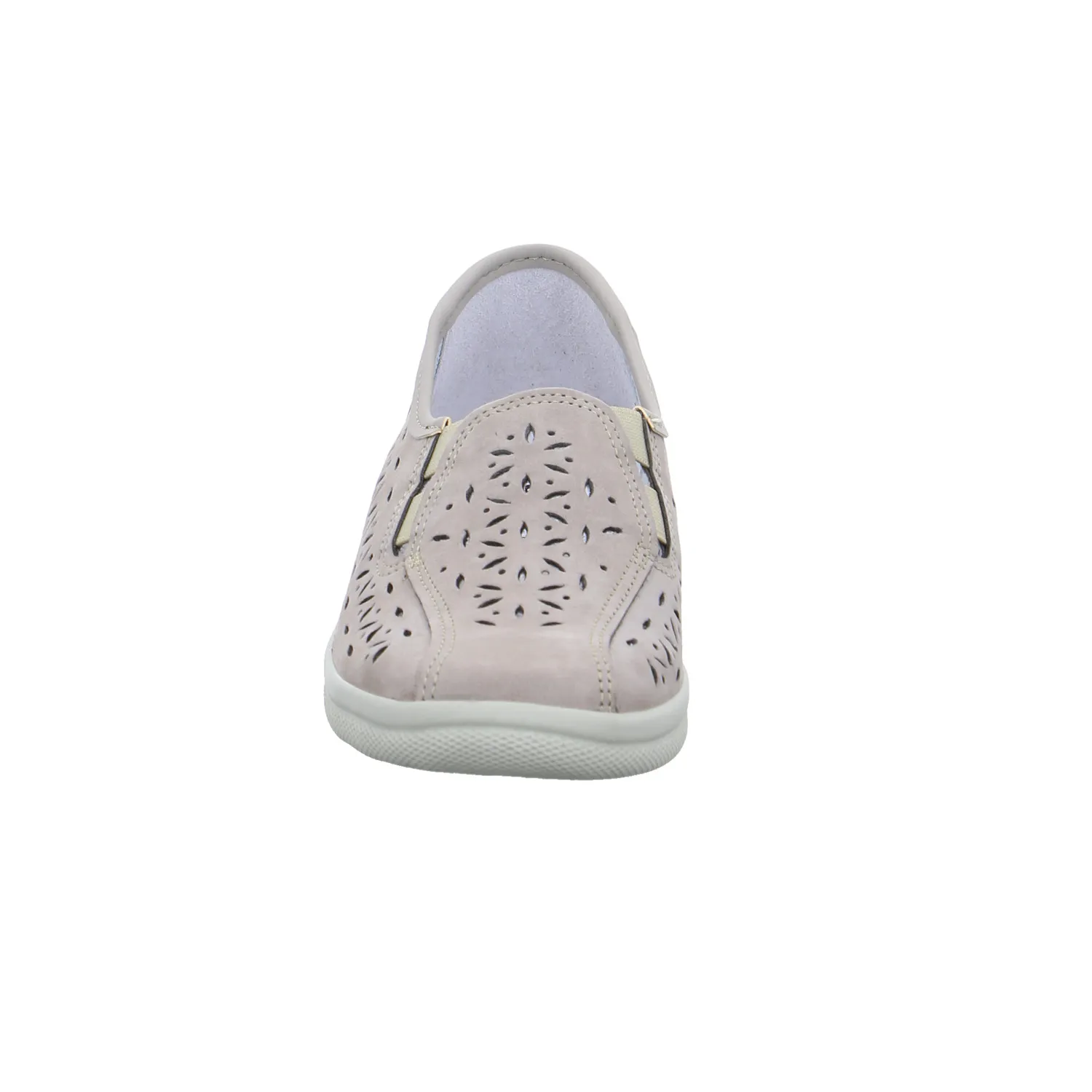 VAN DER LAAN Comfort-Slipper Taupe Leder