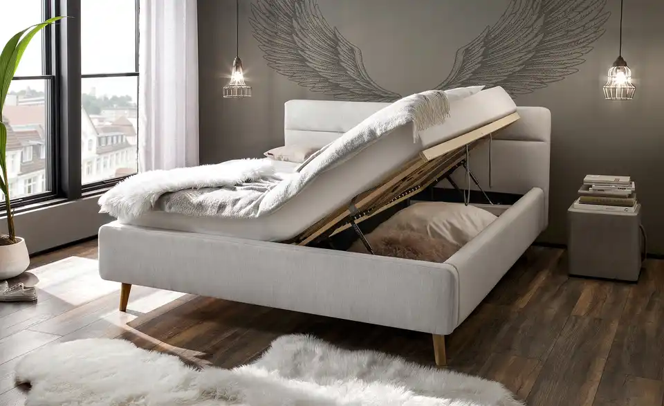 Polsterbett Lotte 180 cm Hellgrau