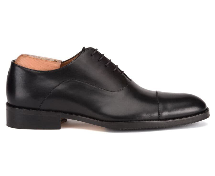 Richelieu homme Noir semelle cuir avec patin - BRACKLEY PATIN