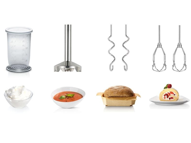 Bosch Handmixer MFQ4080 Weiss/Silber Handrührer-Set