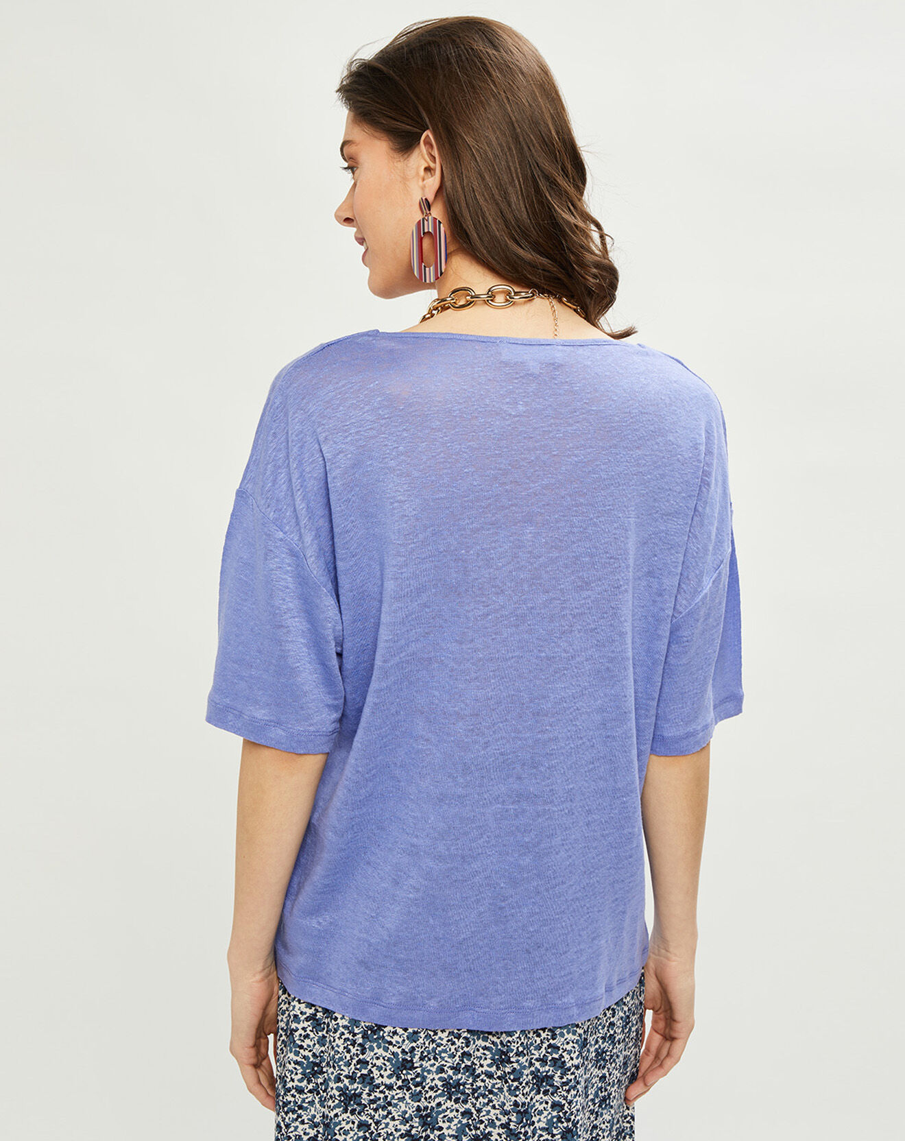 Harris Wilson T-Shirt 100% Lin Rosento iris