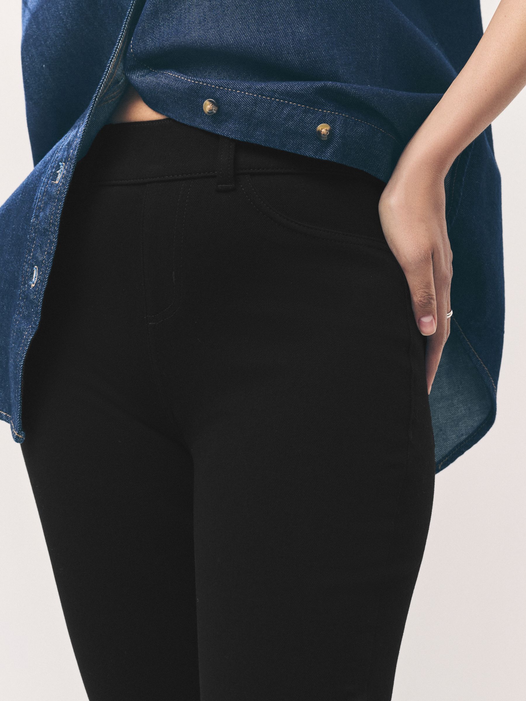 Zwart - Check Jersey Bootcut Leggings